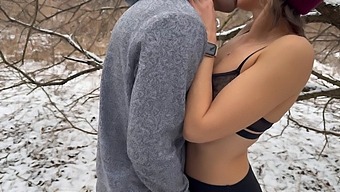 Wife'S Snowy Outdoor Encounter With Husband And Friend Leads To Double Creampie
