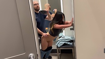 Public Dressing Room Quickie With Asian Cutie In Target Dress