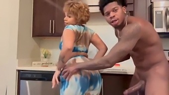 Hot 18-Year-Old Sexy Woman Gives Blowjob And Gets Fucked In The Kitchen.